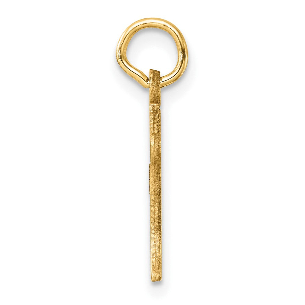 14K Gelbgold Diamantiert Buchstabe K Initiale Charm