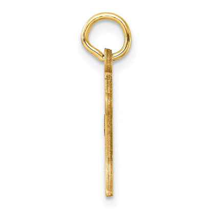14K Gelbgold Diamantiert Buchstabe K Initiale Charm