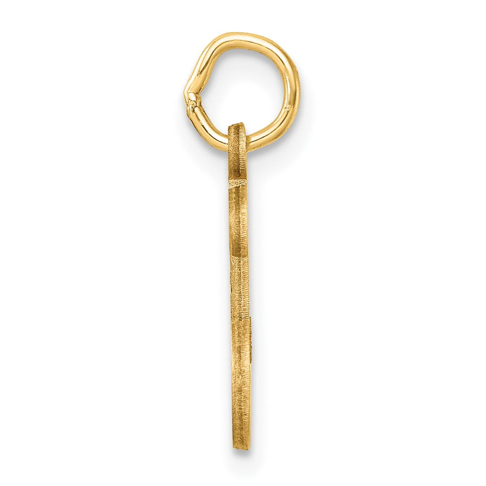 14K Gelbgold Diamantiert Buchstabe L Initiale Charm