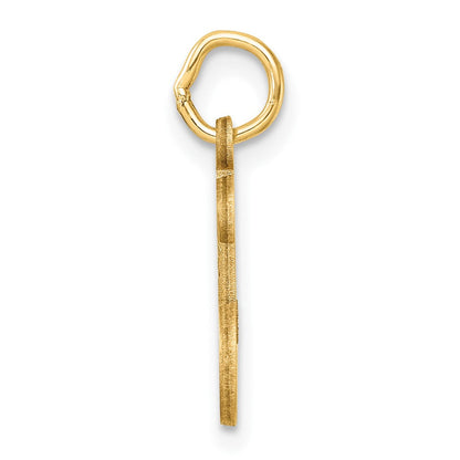 14K Gelbgold Diamantiert Buchstabe L Initiale Charm