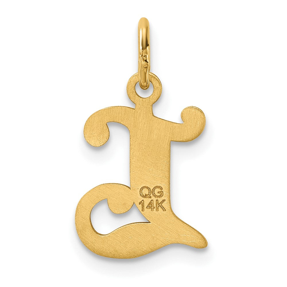 14K Gelbgold Diamantiert Buchstabe L Initiale Charm