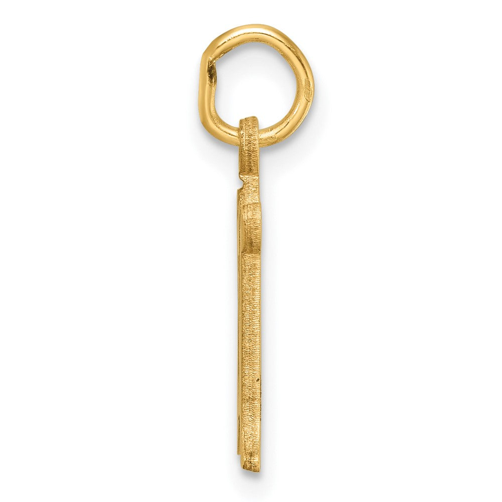 14K Gelbgold Diamantiert Buchstabe N Initiale Charm