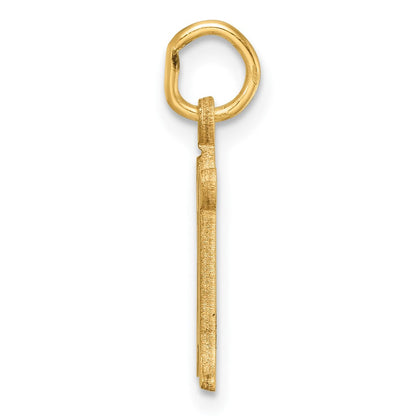 14K Gelbgold Diamantiert Buchstabe N Initiale Charm