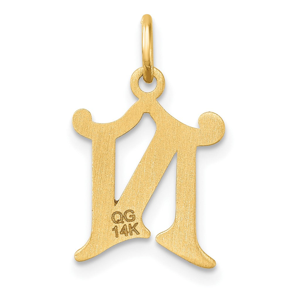 14K Gelbgold Diamantiert Buchstabe N Initiale Charm