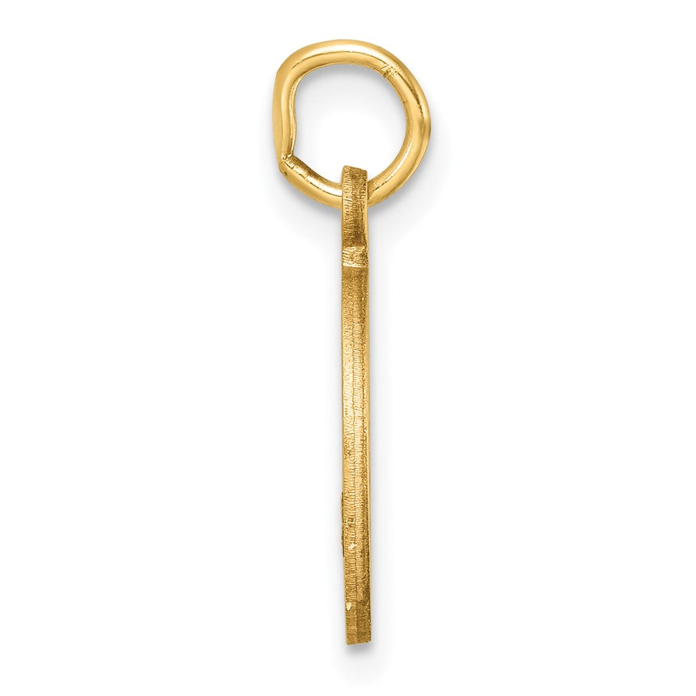 14K Gelbgold Diamantiert Buchstabe O Initiale Charm