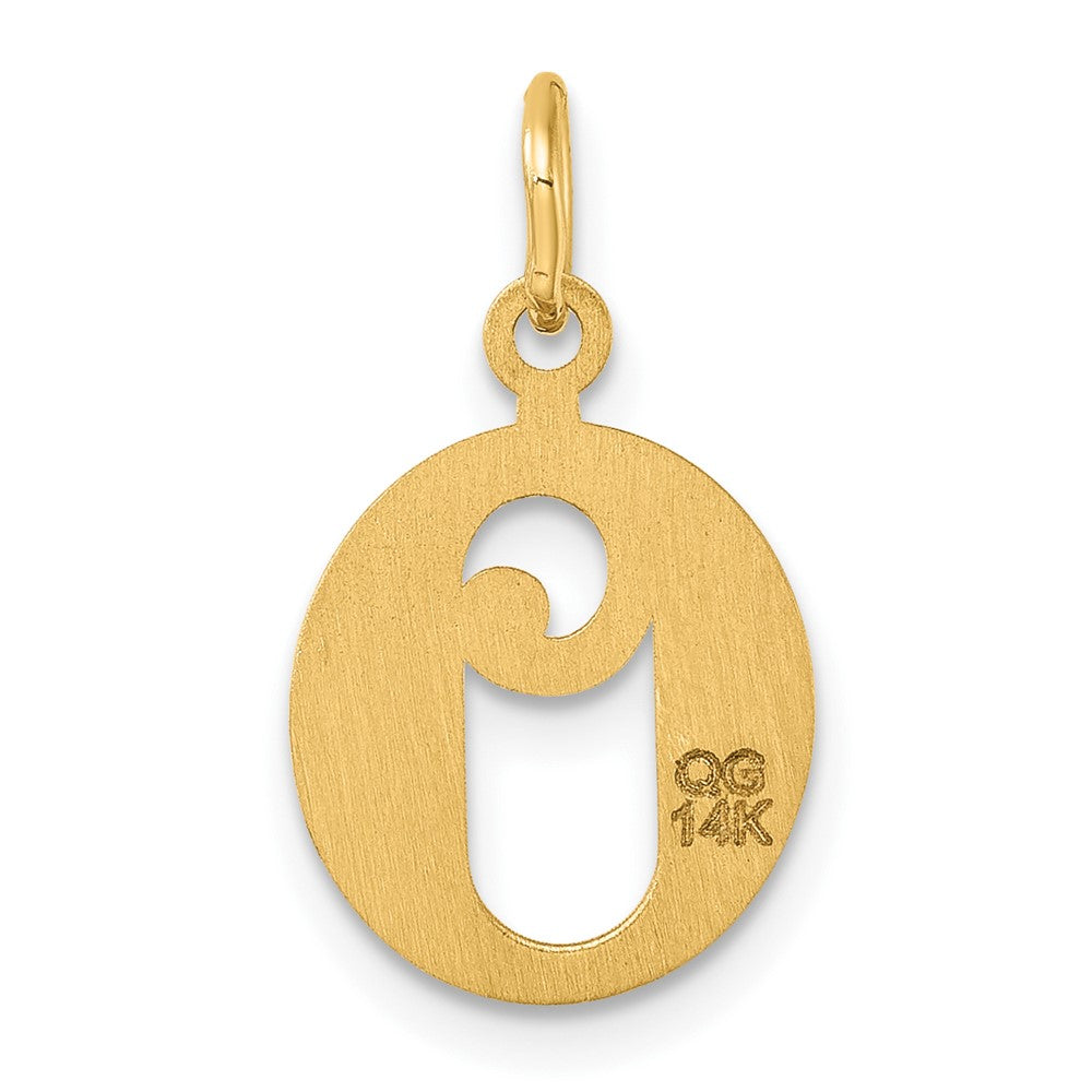 14K Gelbgold Diamantiert Buchstabe O Initiale Charm