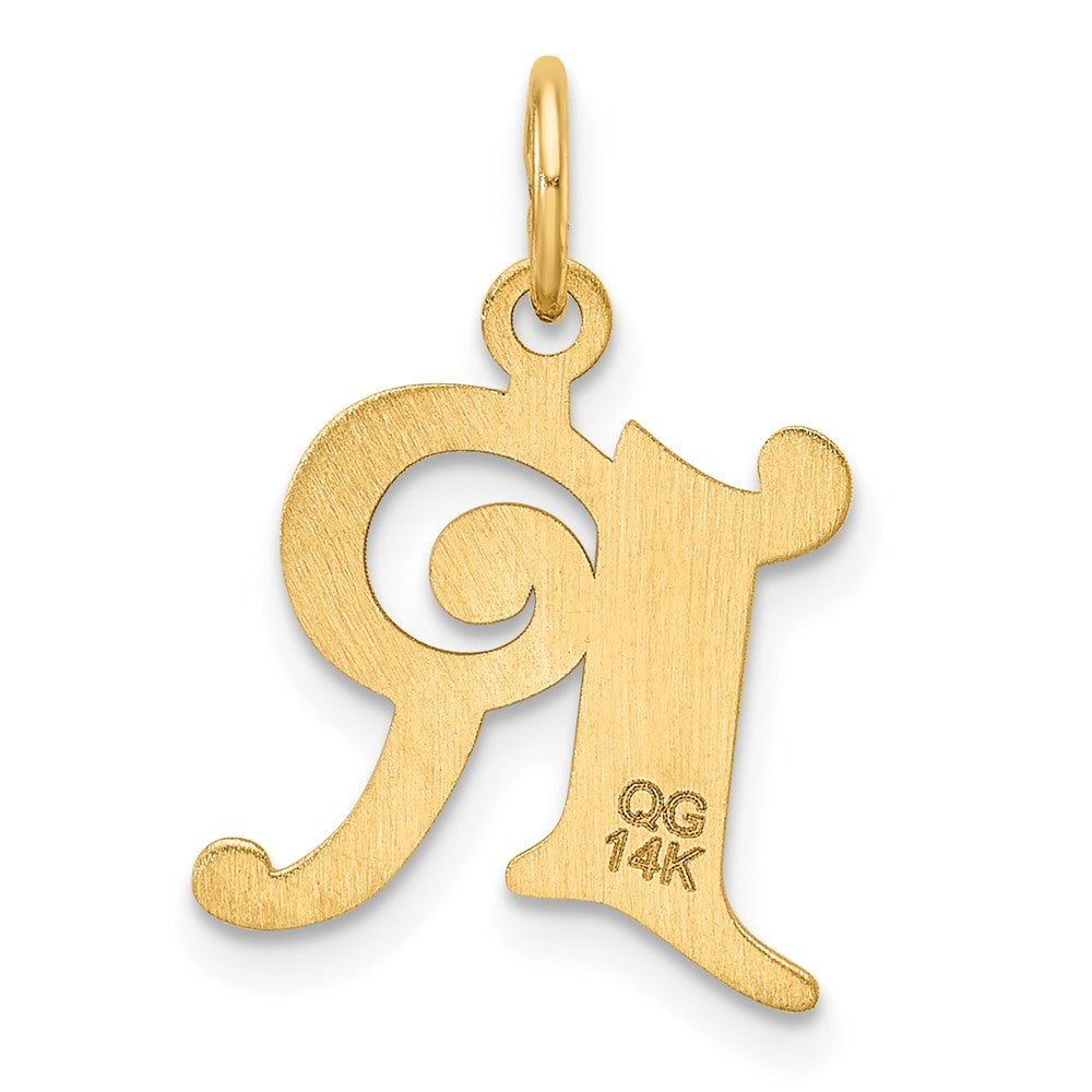 14K Gelbgold Diamantiert Buchstabe R Initiale Charm