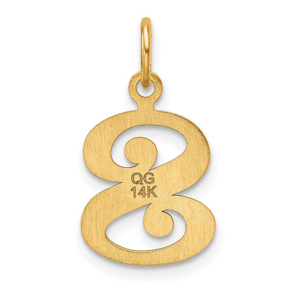 14K Gelbgold Diamantiert Buchstabe S Initiale Charm