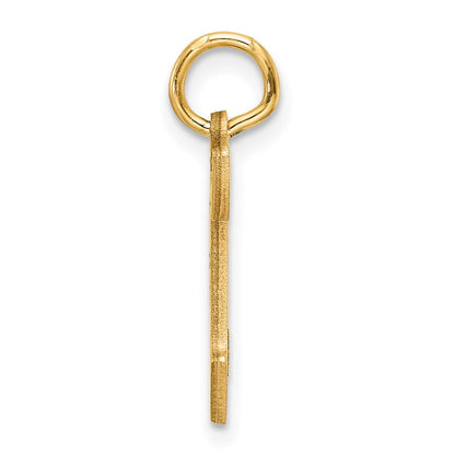 14K Gelbgold Diamantiert Buchstabe T Initiale Charm