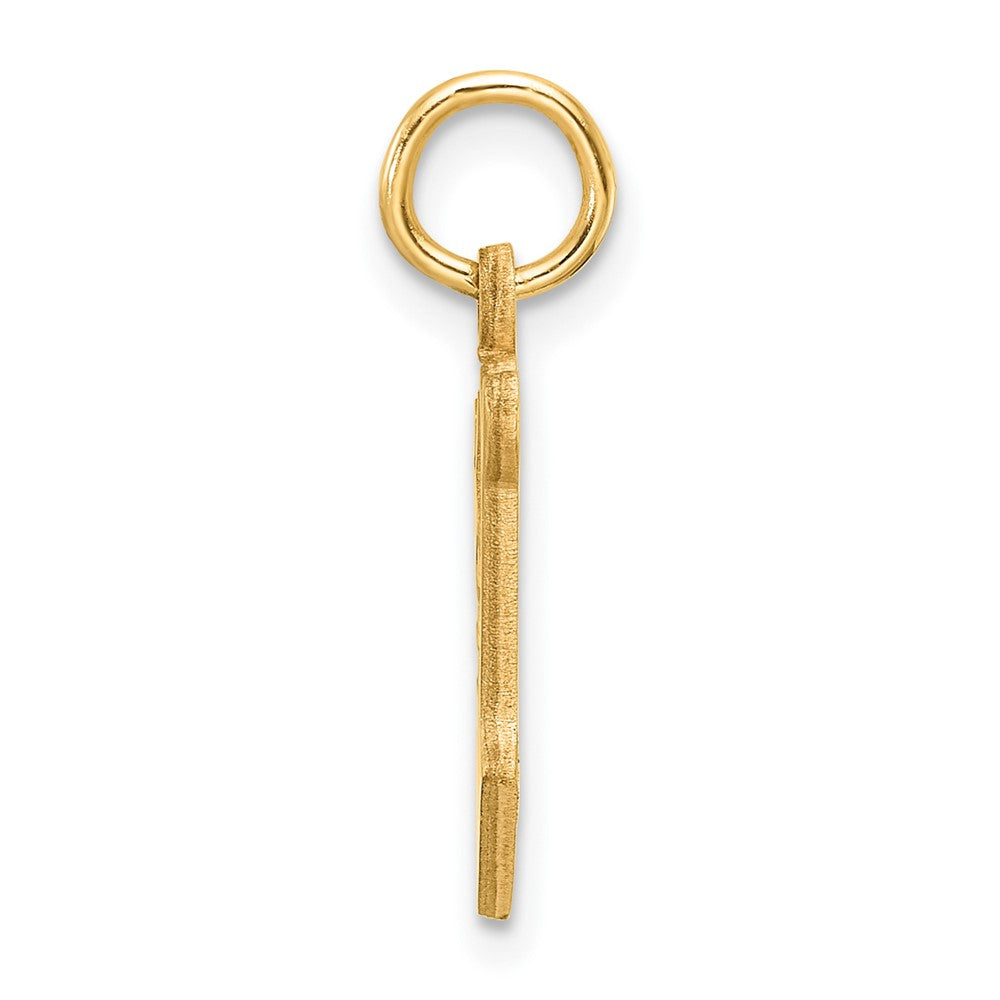 14K Gelbgold Diamantiert Buchstabe V Initiale Charm