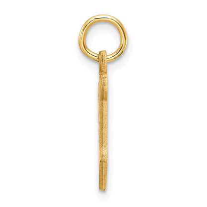 14K Gelbgold Diamantiert Buchstabe V Initiale Charm