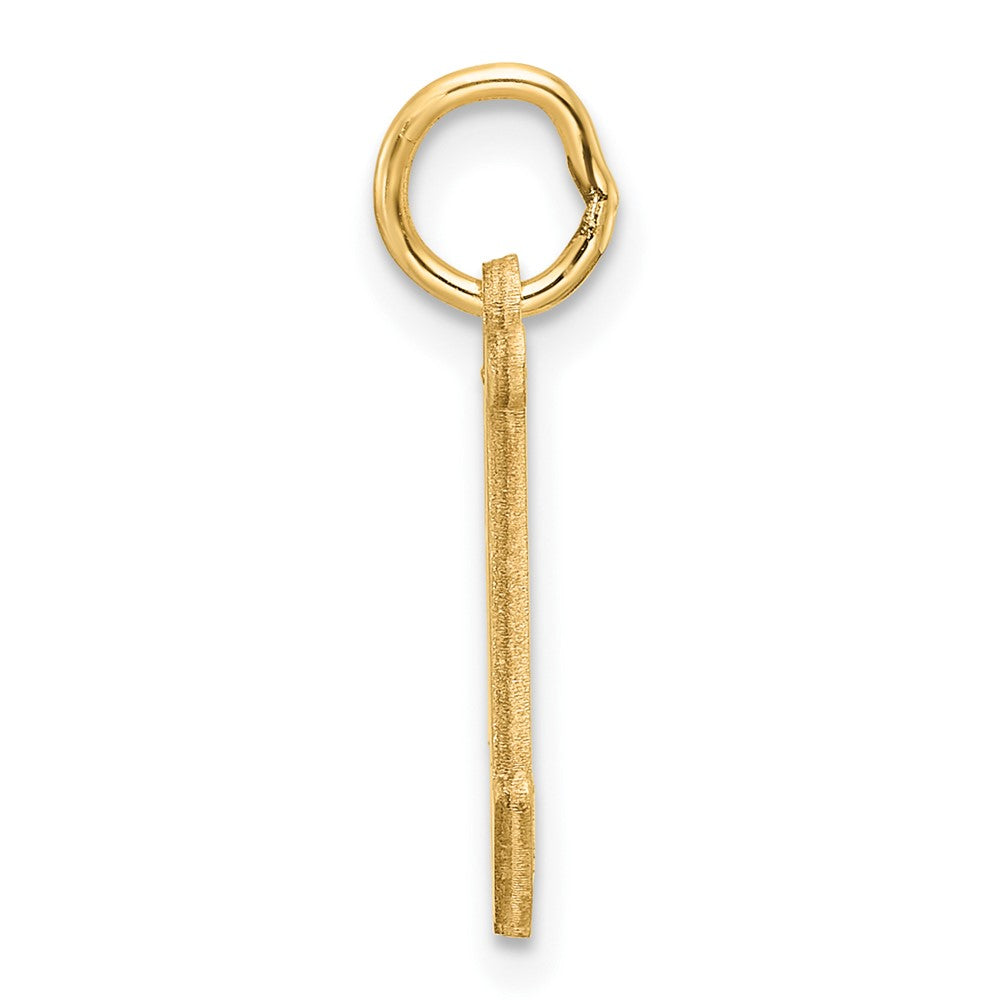 14K Gelbgold Diamantiert Buchstabe W Initiale Charm