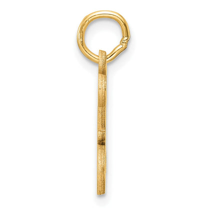 14K Gelbgold Diamantiert Buchstabe Z Initiale Charm