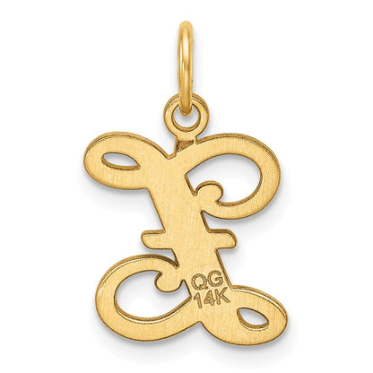14K Gelbgold Diamantiert Buchstabe Z Initiale Charm