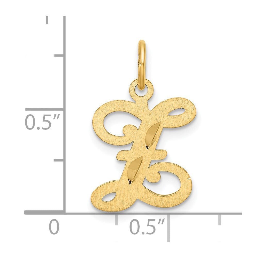 14K Gelbgold Diamantiert Buchstabe Z Initiale Charm