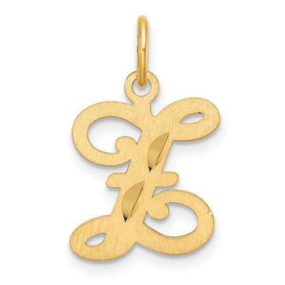14K Gelbgold Diamantiert Buchstabe Z Initiale Charm