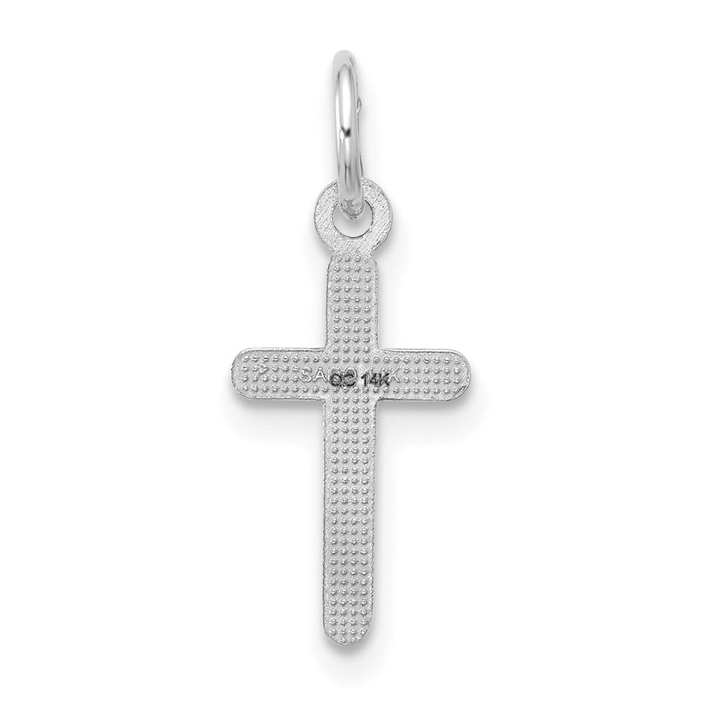 14K Weißgold Kreuz Anhänger