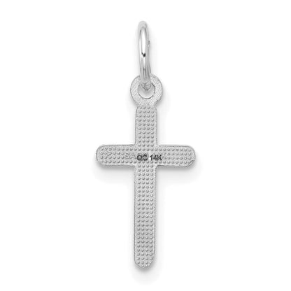 14K Weißgold Kreuz Anhänger