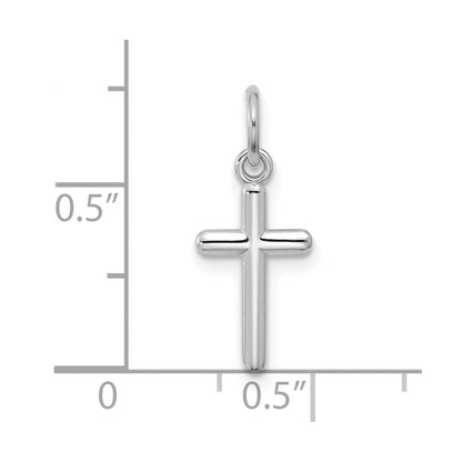 14K Weißgold Kreuz Anhänger