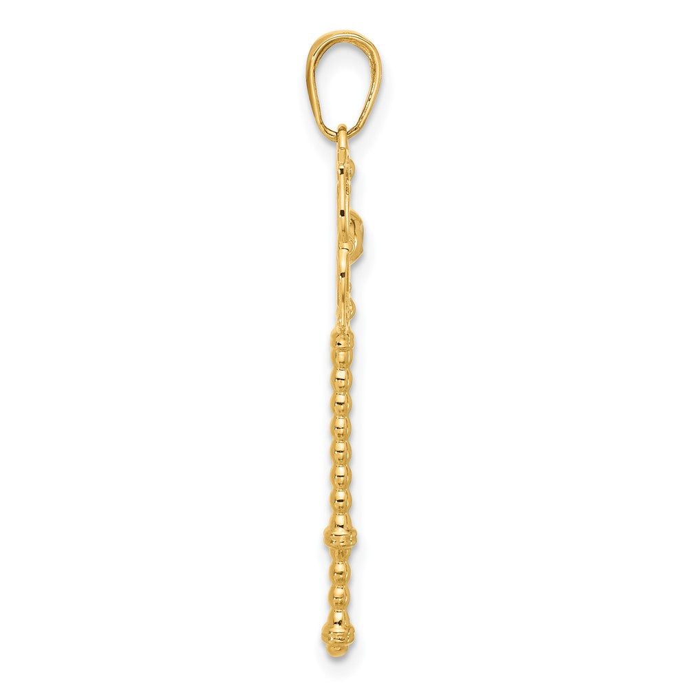 14K Gelb & Rhodium und Weiß Rhodium Diamantiert Blumen Key Anhänger