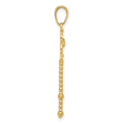 14K Gelb & Rhodium und Weiß Rhodium Diamantiert Blumen Key Anhänger