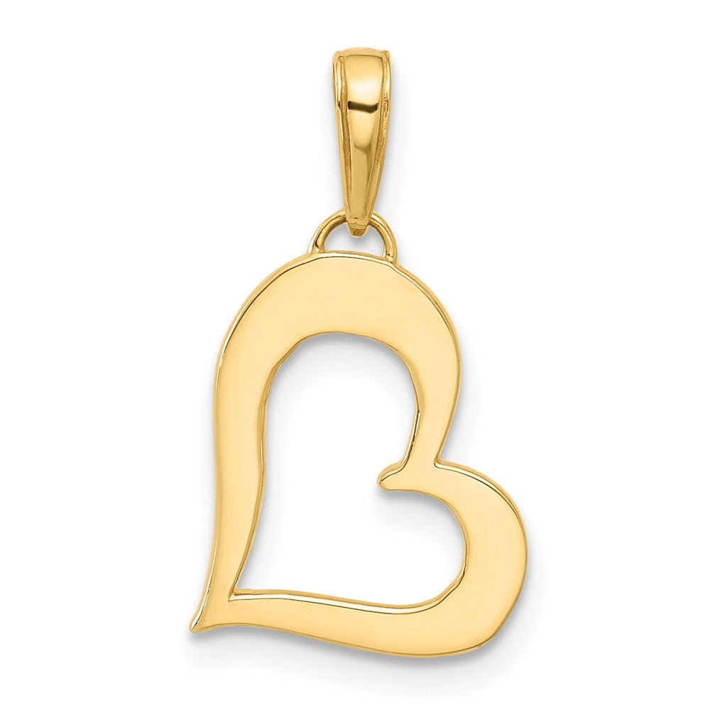 14K Gelb & Rhodium und Weiß Rhodium Diamantiert Herz Anhänger