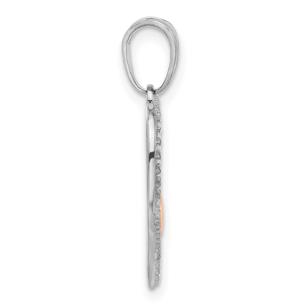 14K Tricolor Diamantiert Liebe in Herz Anhänger