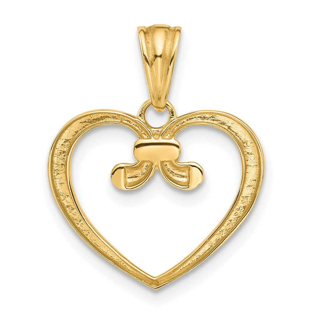 14K Gelb & Rhodium und Weiß Rhodium Diamantiert Herz Anhänger