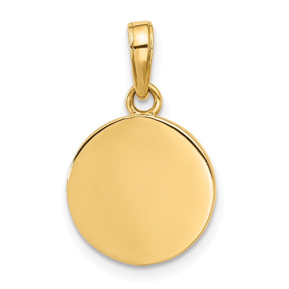 14K Gelbgold Poliert mit Rosa Emaille und Klar Epoxid Resin It Mädchen Anhänger