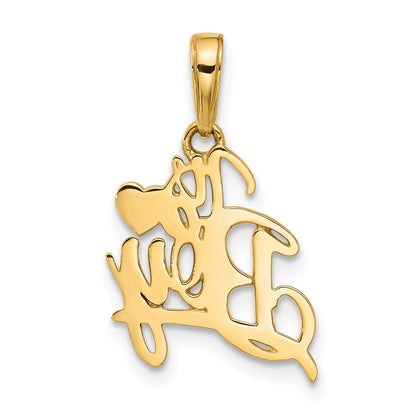 14K Gelb & Rhodium und Weiß Rhodium Diamantiert Herz It Junge Anhänger