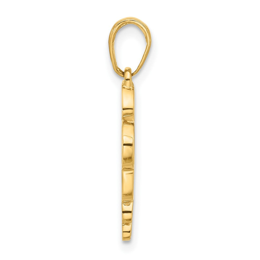 14K Gelb & Rhodium und Weiß Rhodium Diamantiert Herz It Mädchen Anhänger