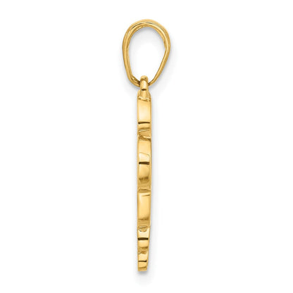 14K Gelb & Rhodium und Weiß Rhodium Diamantiert Herz It Mädchen Anhänger