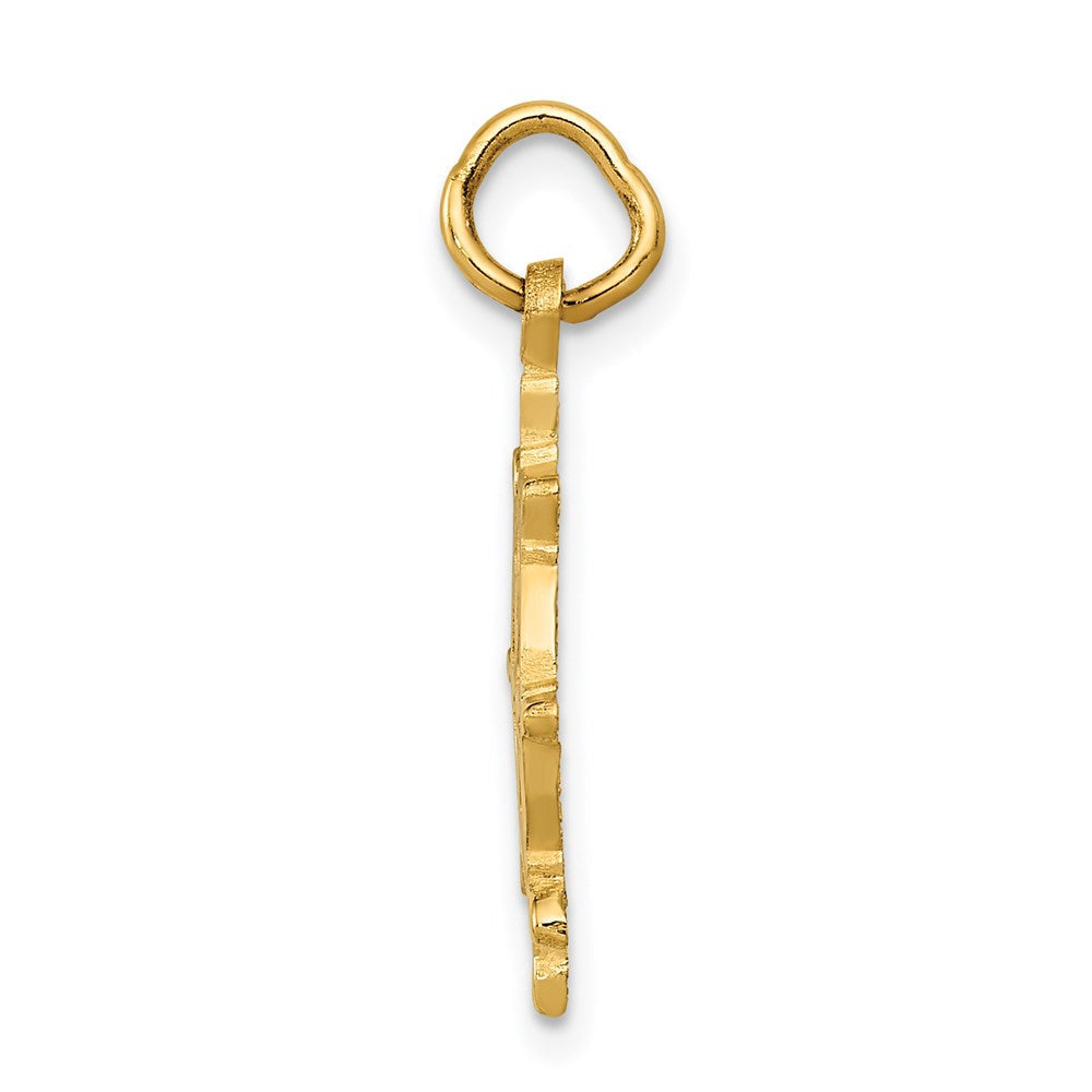 14K Gelbgold Ships Rad Charm