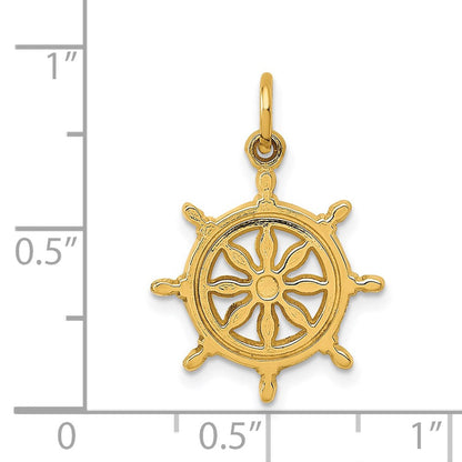 14K Gelbgold Ships Rad Charm
