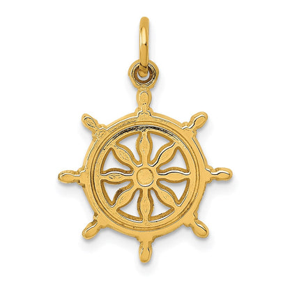 14K Gelbgold Ships Rad Charm