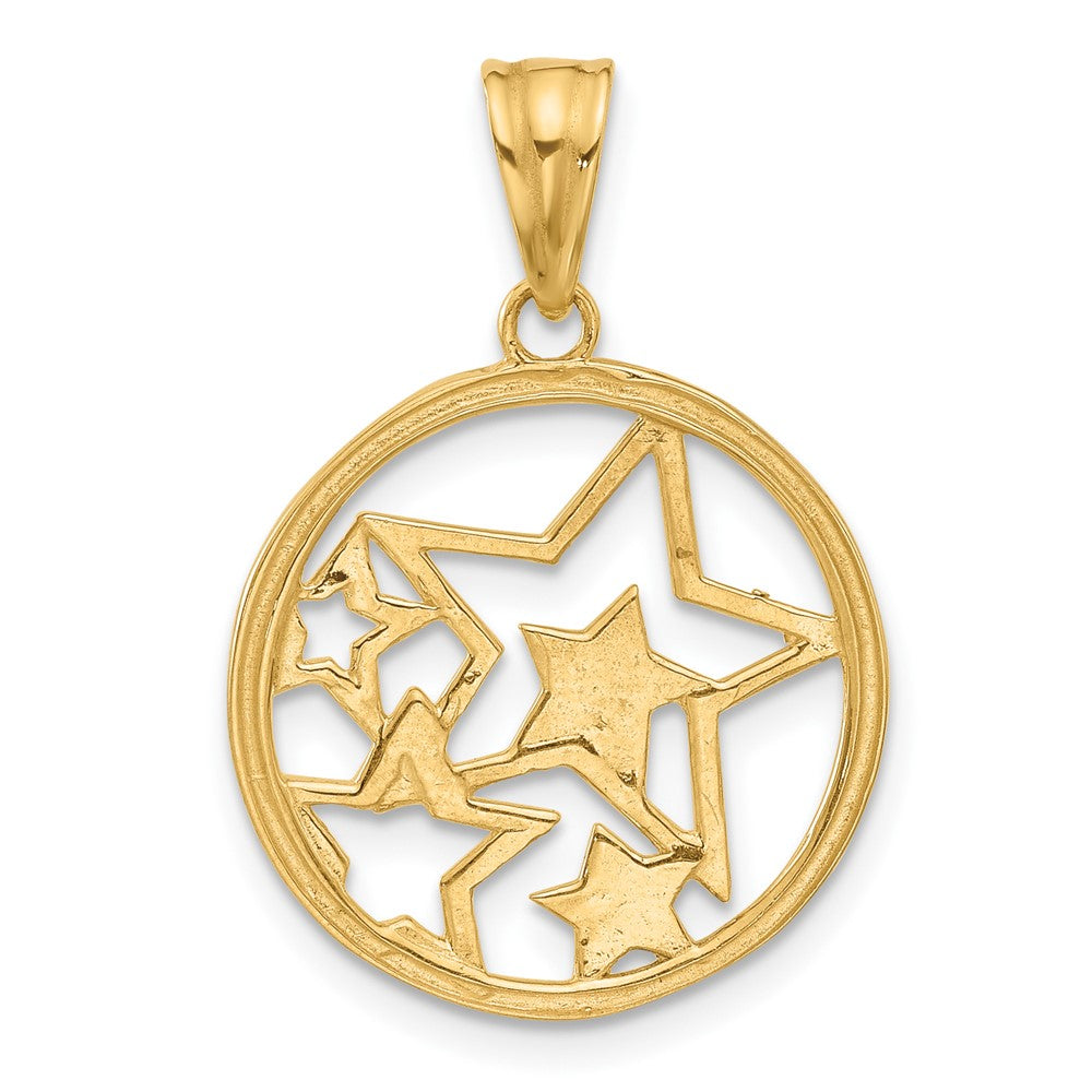 14K Gelb & Rhodium und Weiß Rhodium Diamantiert Sterne Anhänger