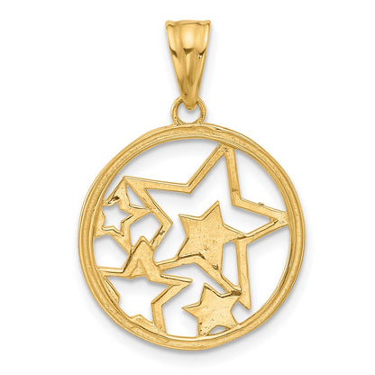 14K Gelb & Rhodium und Weiß Rhodium Diamantiert Sterne Anhänger