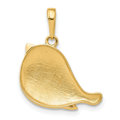 14K Gelb & Rhodium und Weiß Rhodium Diamantiert Vogel Anhänger