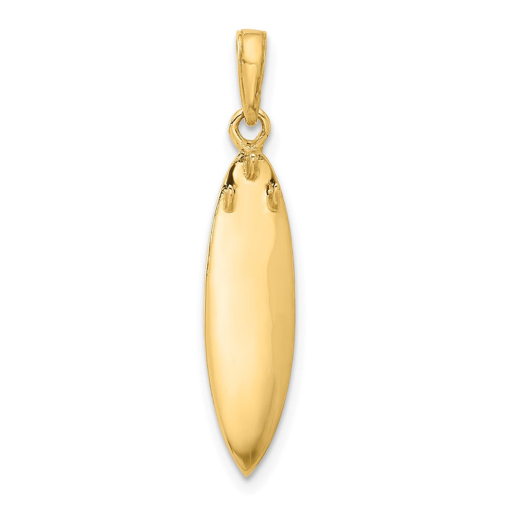 14K Gelb & Rhodium und Weiß Rhodium Diamantiert 3d Surfboard Anhänger