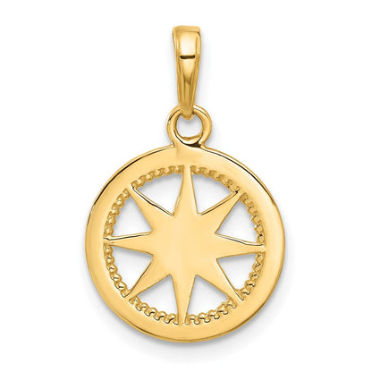 14K Gelb & Rhodium und Weiß Rhodium Diamantiert Kompass Anhänger