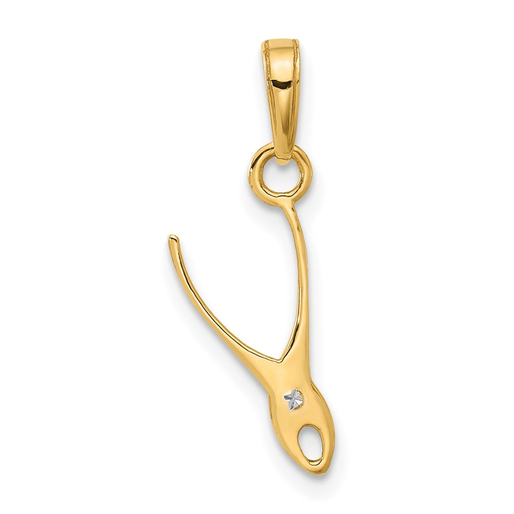 14K Gelb & Rhodium und Weiß Rhodium Diamantiert 3d Pliers Anhänger