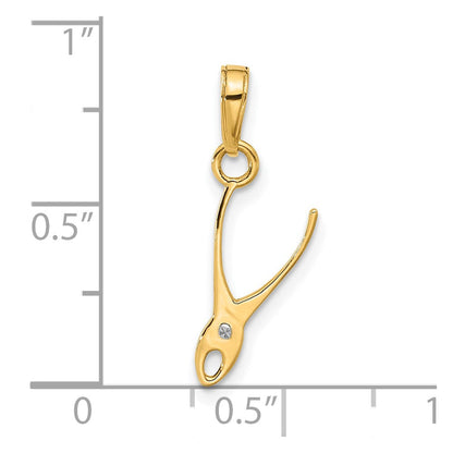 14K Gelb & Rhodium und Weiß Rhodium Diamantiert 3d Pliers Anhänger