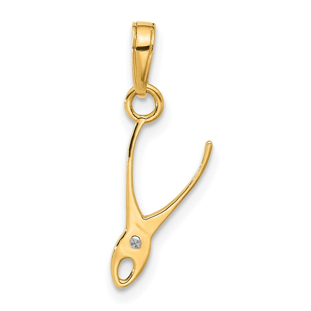 14K Gelb & Rhodium und Weiß Rhodium Diamantiert 3d Pliers Anhänger