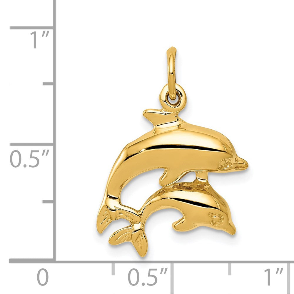 14K Gelbgold Delfin-Charm