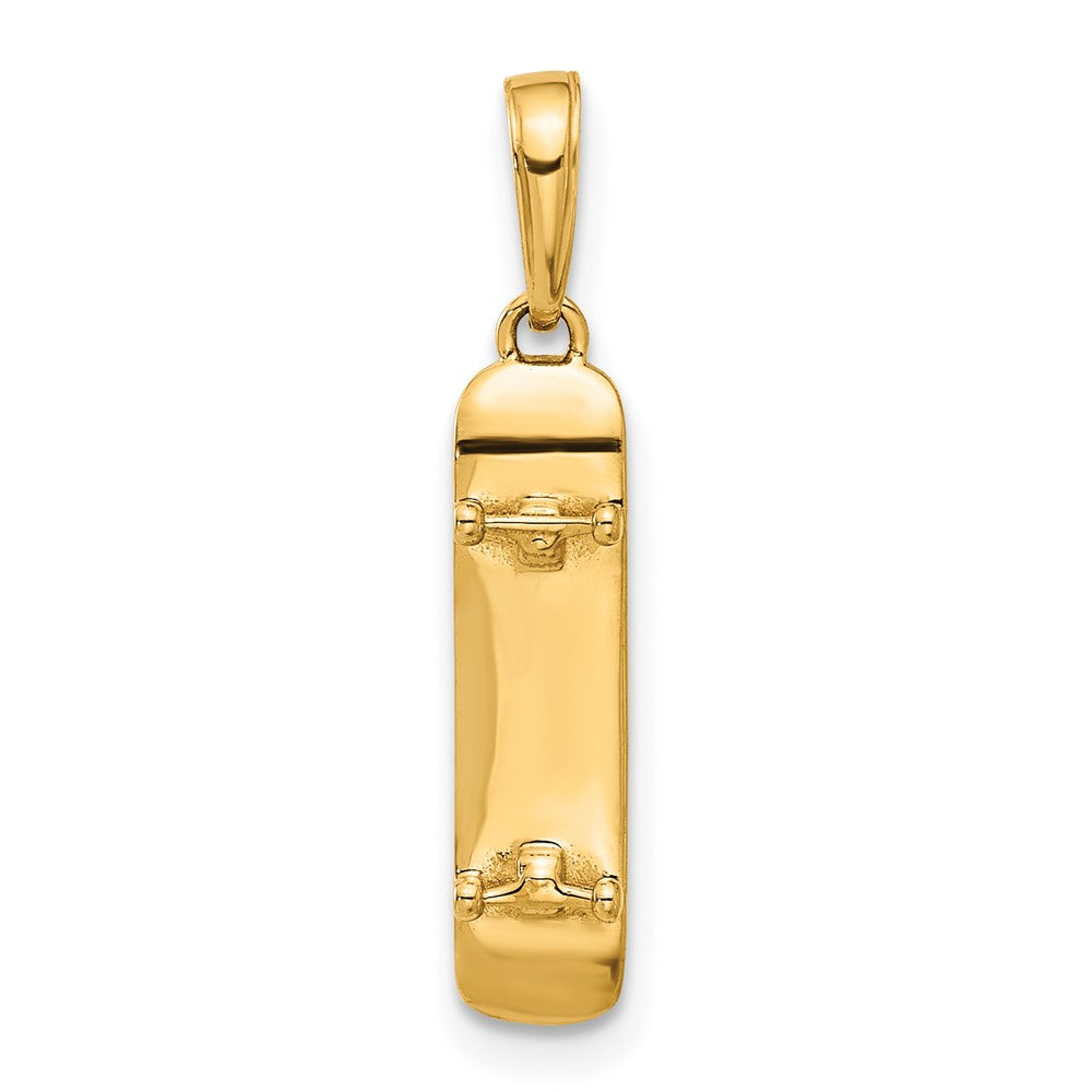 14K Gelb & Rhodium und Weiß Rhodium Diamantiert Skateboard Anhänger