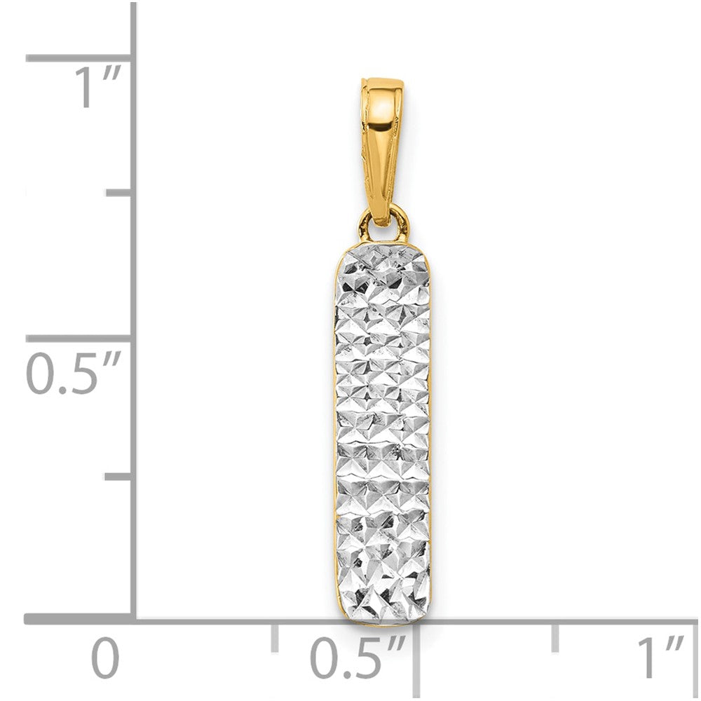 14K Gelb & Rhodium und Weiß Rhodium Diamantiert Skateboard Anhänger