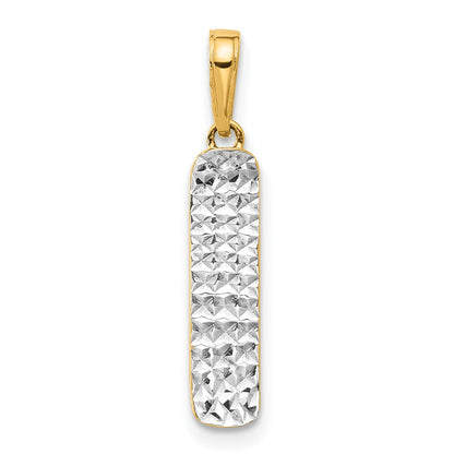 14K Gelb & Rhodium und Weiß Rhodium Diamantiert Skateboard Anhänger