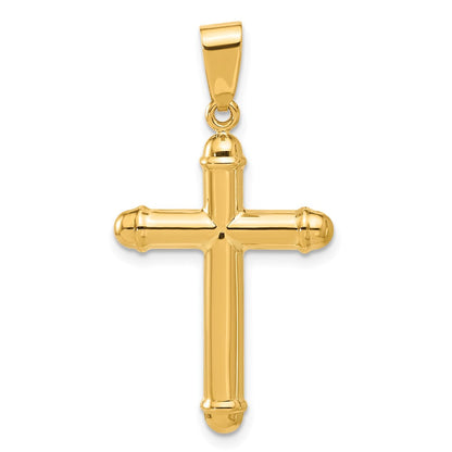 14K Gelbgold Poliert Kreuz Anhänger