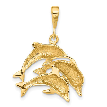 14K Gelbgold Delfin-Charm