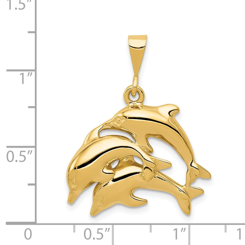 14K Gelbgold Delfin-Charm